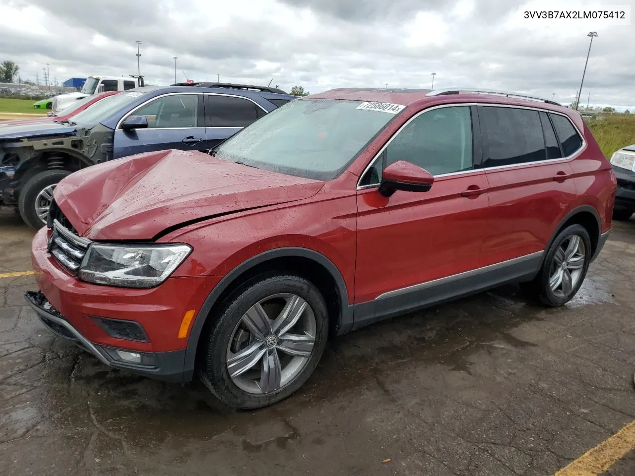 2020 Volkswagen Tiguan Se VIN: 3VV3B7AX2LM075412 Lot: 72586014