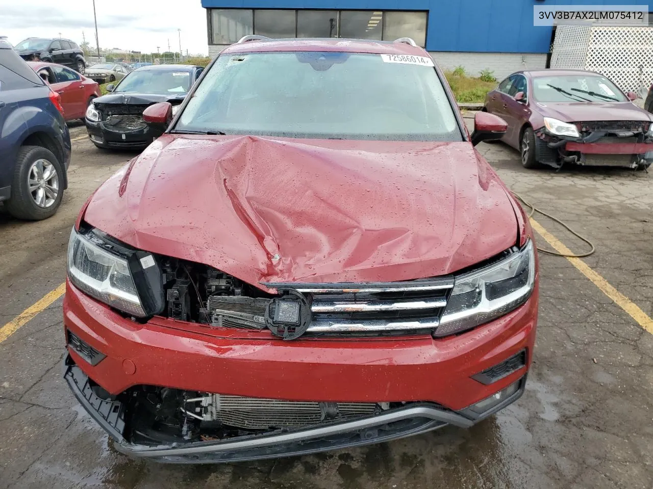 2020 Volkswagen Tiguan Se VIN: 3VV3B7AX2LM075412 Lot: 72586014