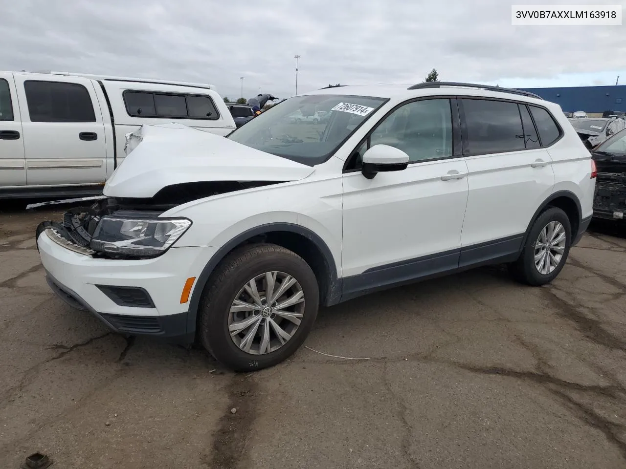 2020 Volkswagen Tiguan S VIN: 3VV0B7AXXLM163918 Lot: 72607914