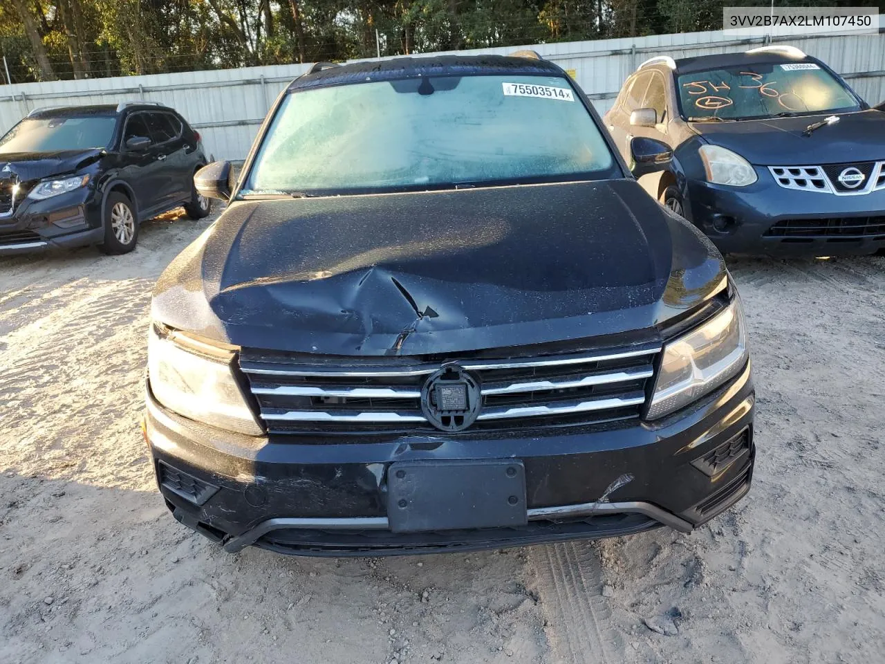 2020 Volkswagen Tiguan Se VIN: 3VV2B7AX2LM107450 Lot: 75503514