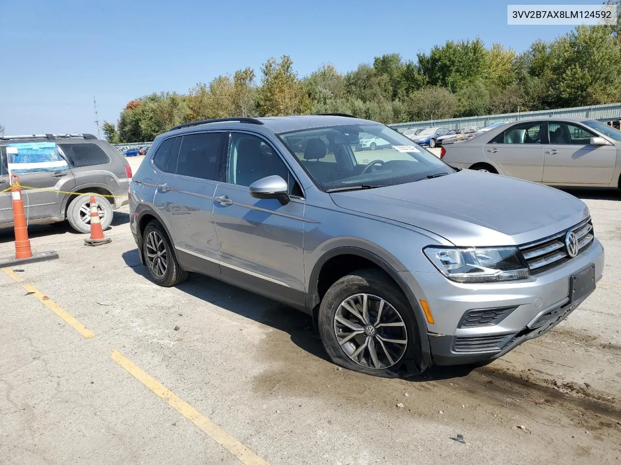 2020 Volkswagen Tiguan Se VIN: 3VV2B7AX8LM124592 Lot: 75557934