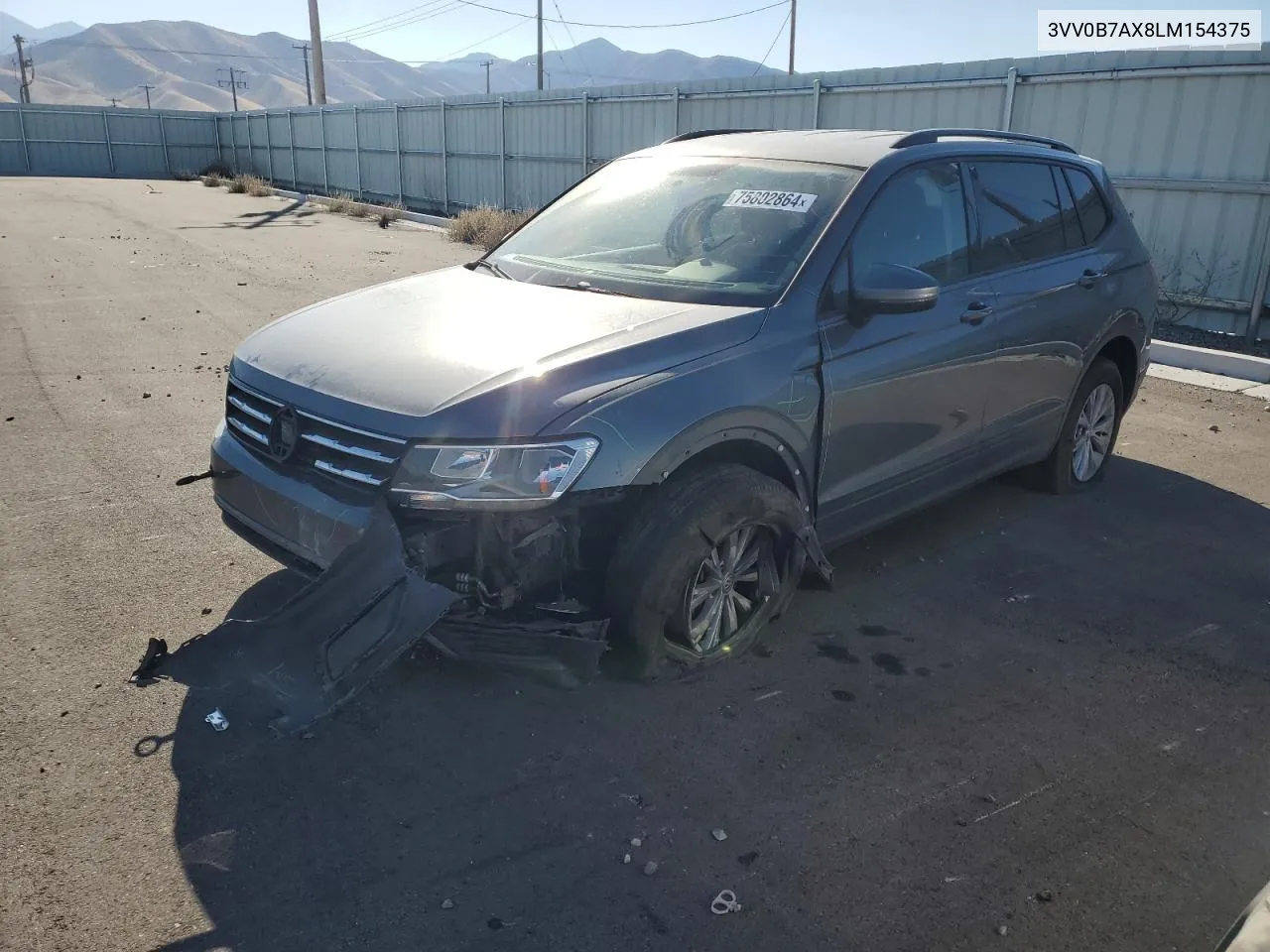 2020 Volkswagen Tiguan S VIN: 3VV0B7AX8LM154375 Lot: 75802864