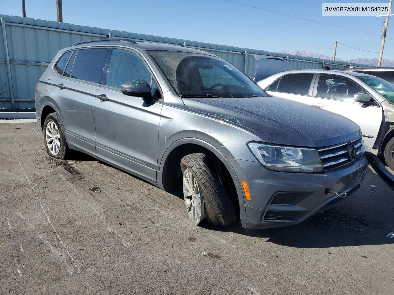 2020 Volkswagen Tiguan S VIN: 3VV0B7AX8LM154375 Lot: 75802864