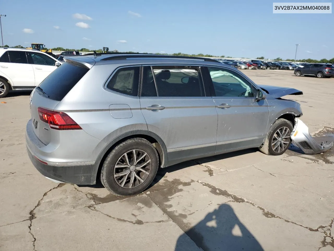 2021 Volkswagen Tiguan Se VIN: 3VV2B7AX2MM040088 Lot: 69584844