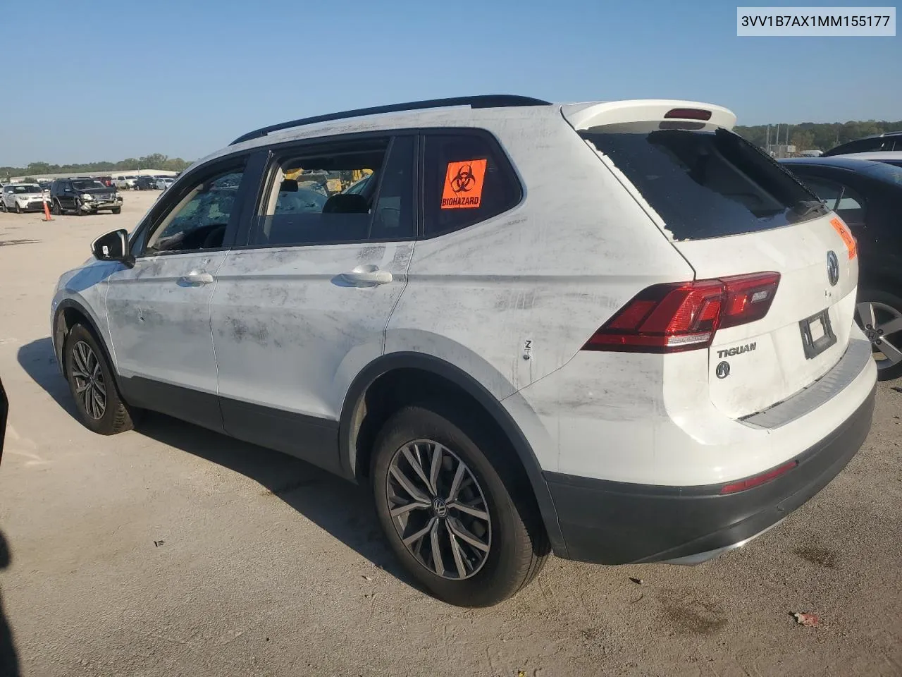 2021 Volkswagen Tiguan S VIN: 3VV1B7AX1MM155177 Lot: 70585534