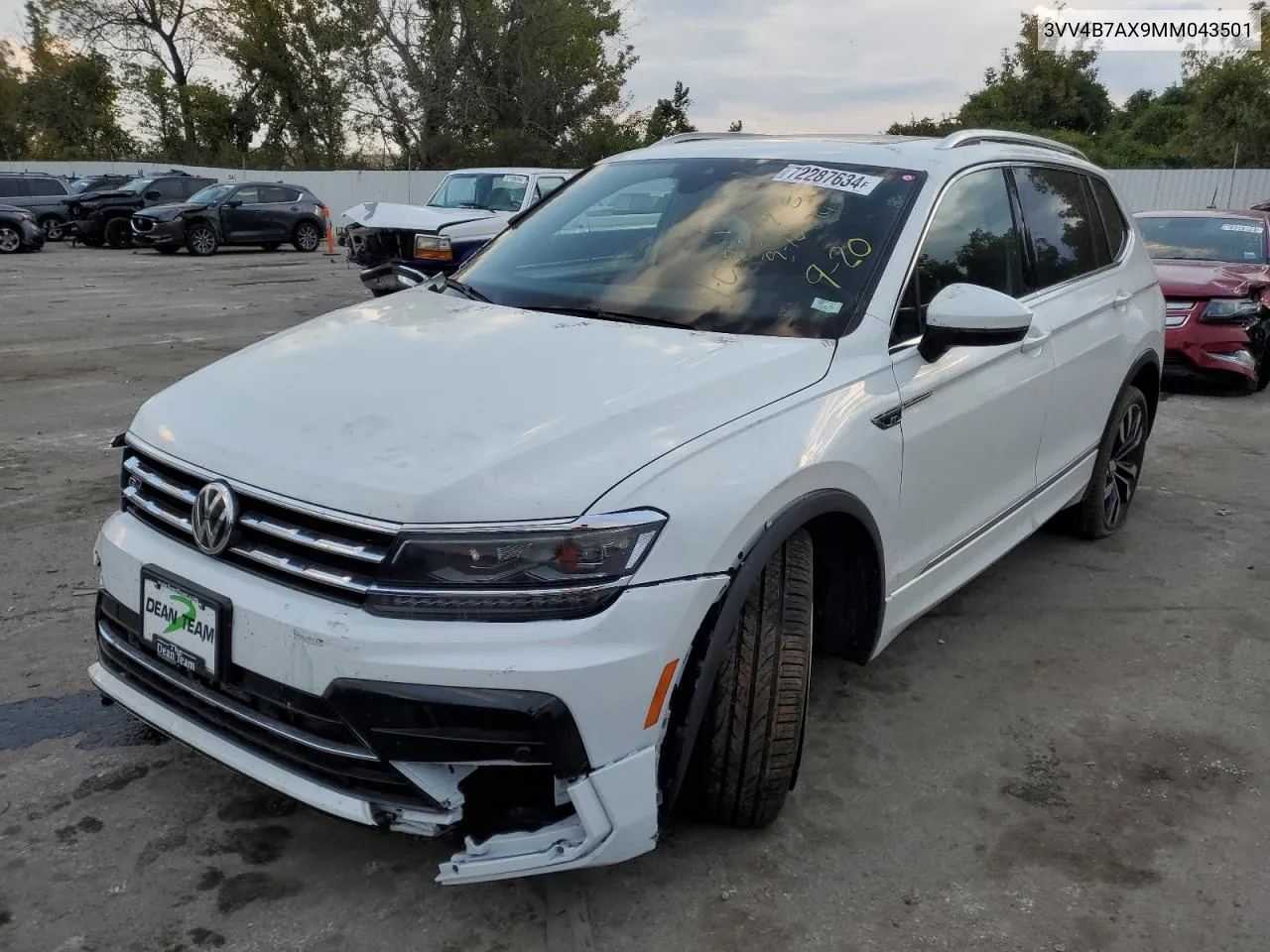 2021 Volkswagen Tiguan Sel Premium R-Line VIN: 3VV4B7AX9MM043501 Lot: 72287634