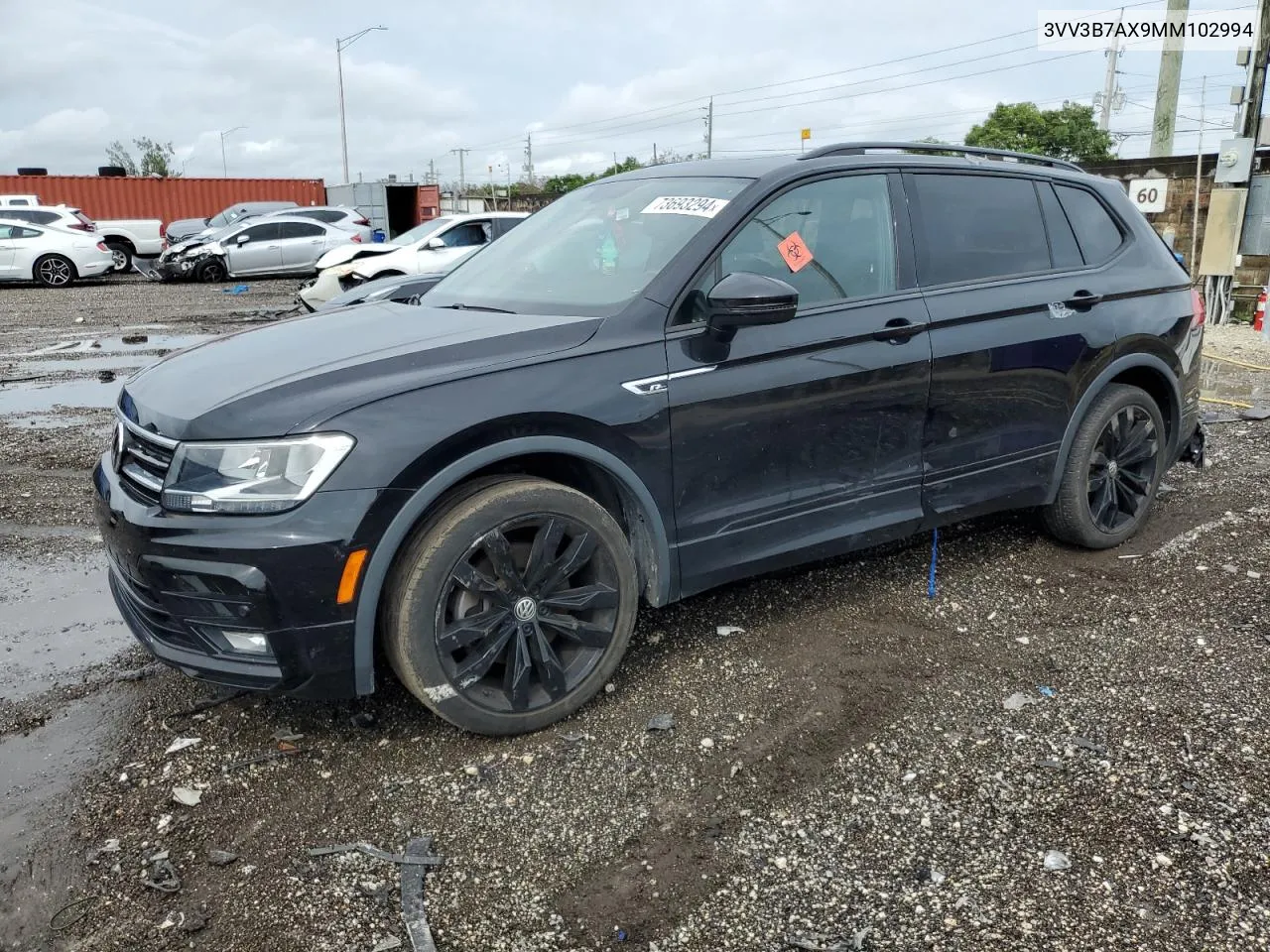 2021 Volkswagen Tiguan Se VIN: 3VV3B7AX9MM102994 Lot: 73693294