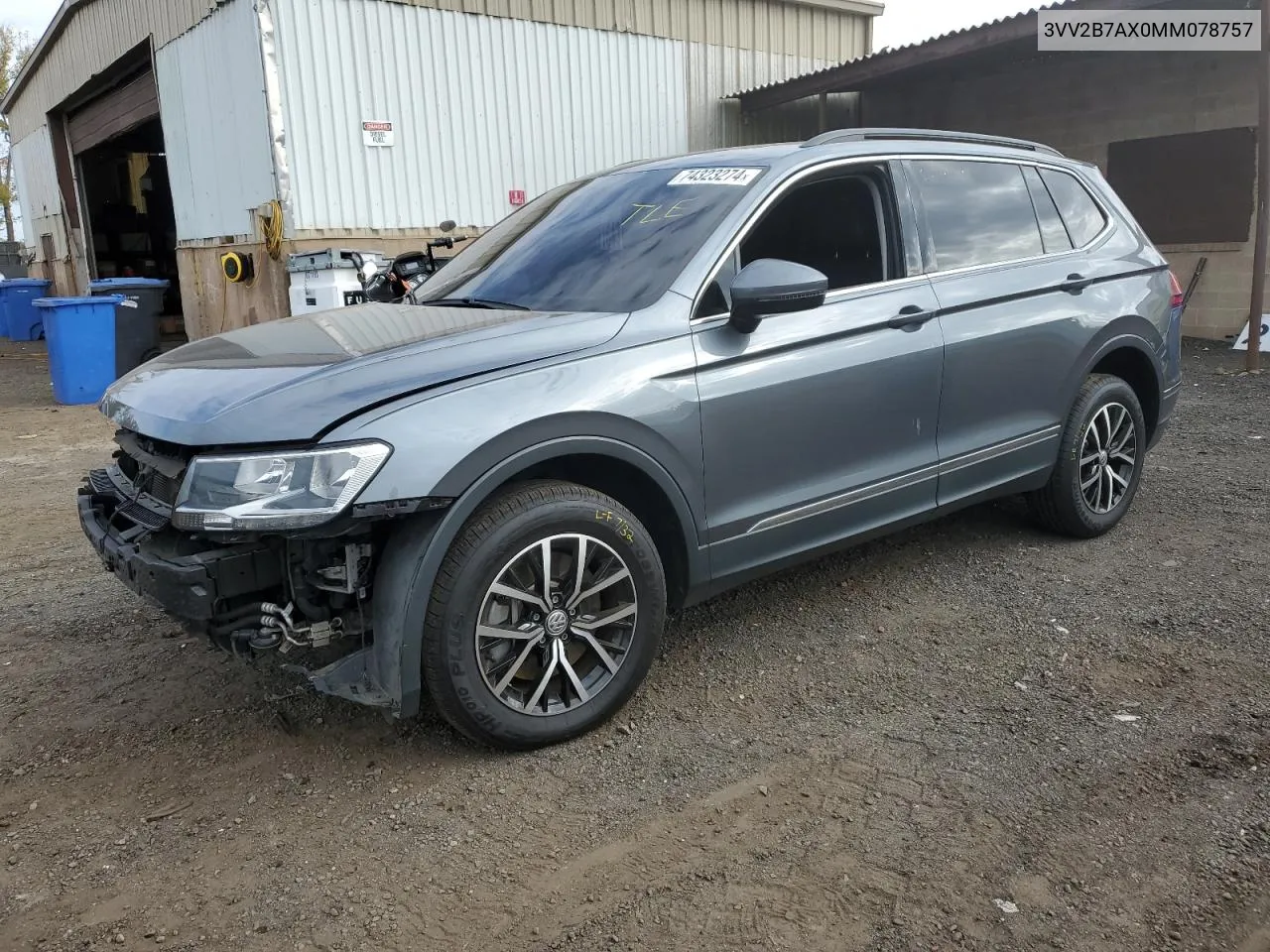 3VV2B7AX0MM078757 2021 Volkswagen Tiguan Se