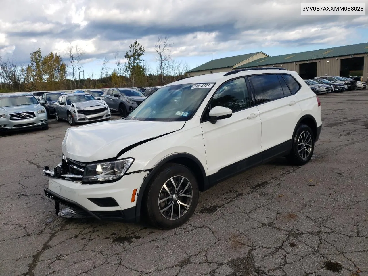 2021 Volkswagen Tiguan S VIN: 3VV0B7AXXMM088025 Lot: 74818474