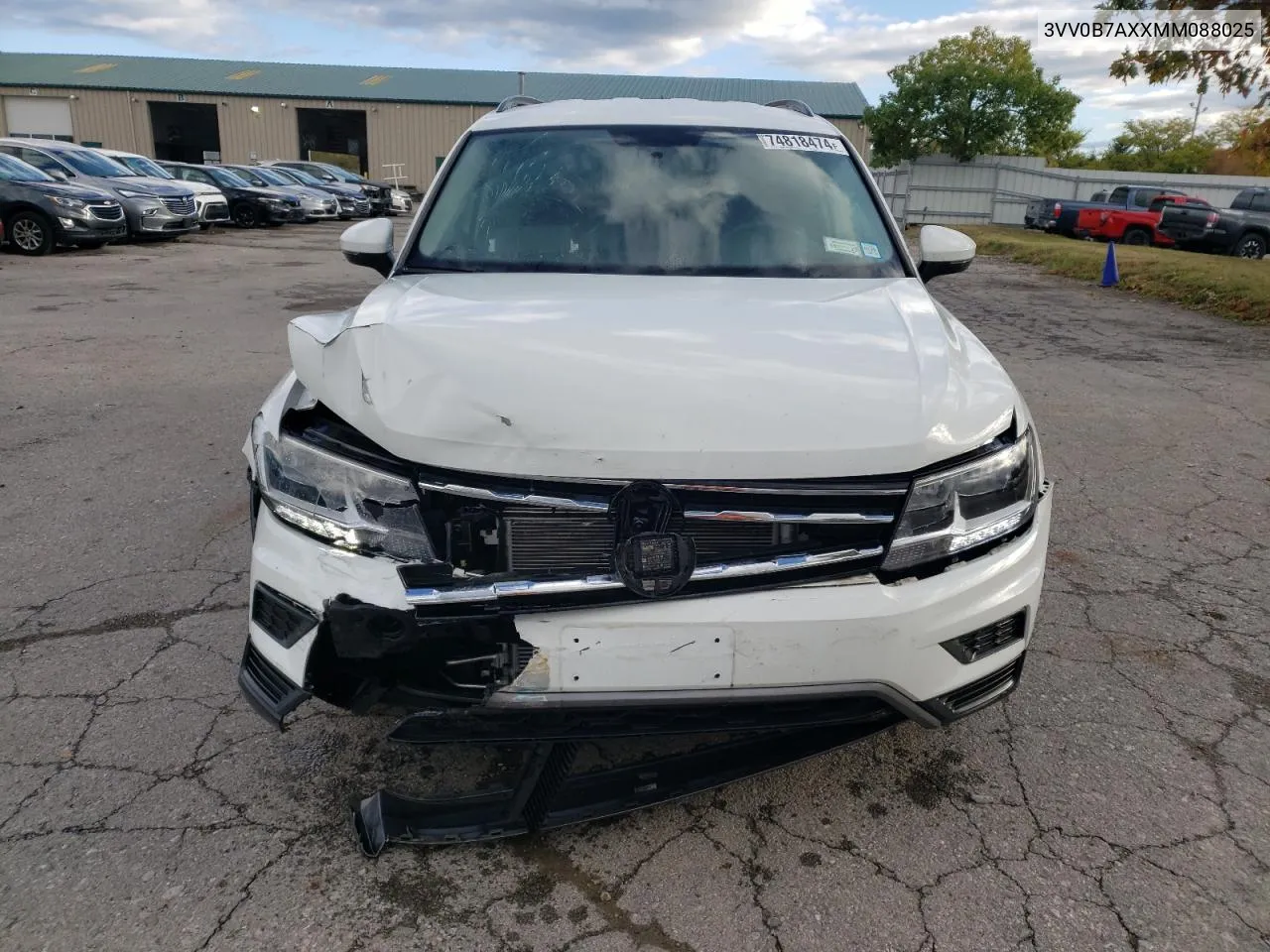 2021 Volkswagen Tiguan S VIN: 3VV0B7AXXMM088025 Lot: 74818474