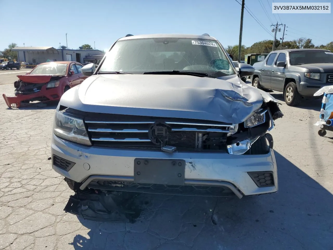 2021 Volkswagen Tiguan Se VIN: 3VV3B7AX5MM032152 Lot: 75304024