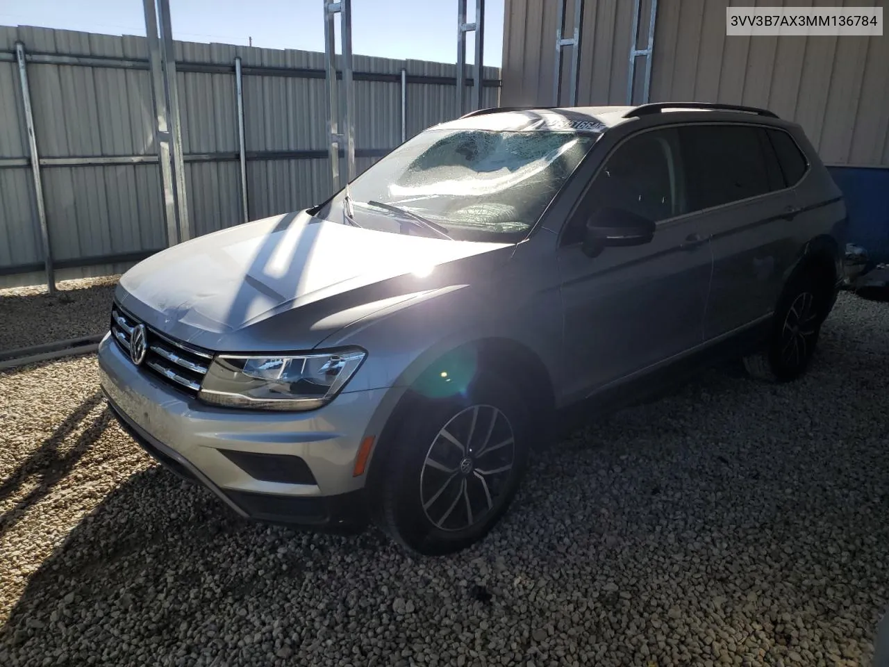 2021 Volkswagen Tiguan Se VIN: 3VV3B7AX3MM136784 Lot: 76351664