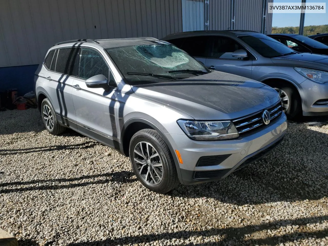 2021 Volkswagen Tiguan Se VIN: 3VV3B7AX3MM136784 Lot: 76351664