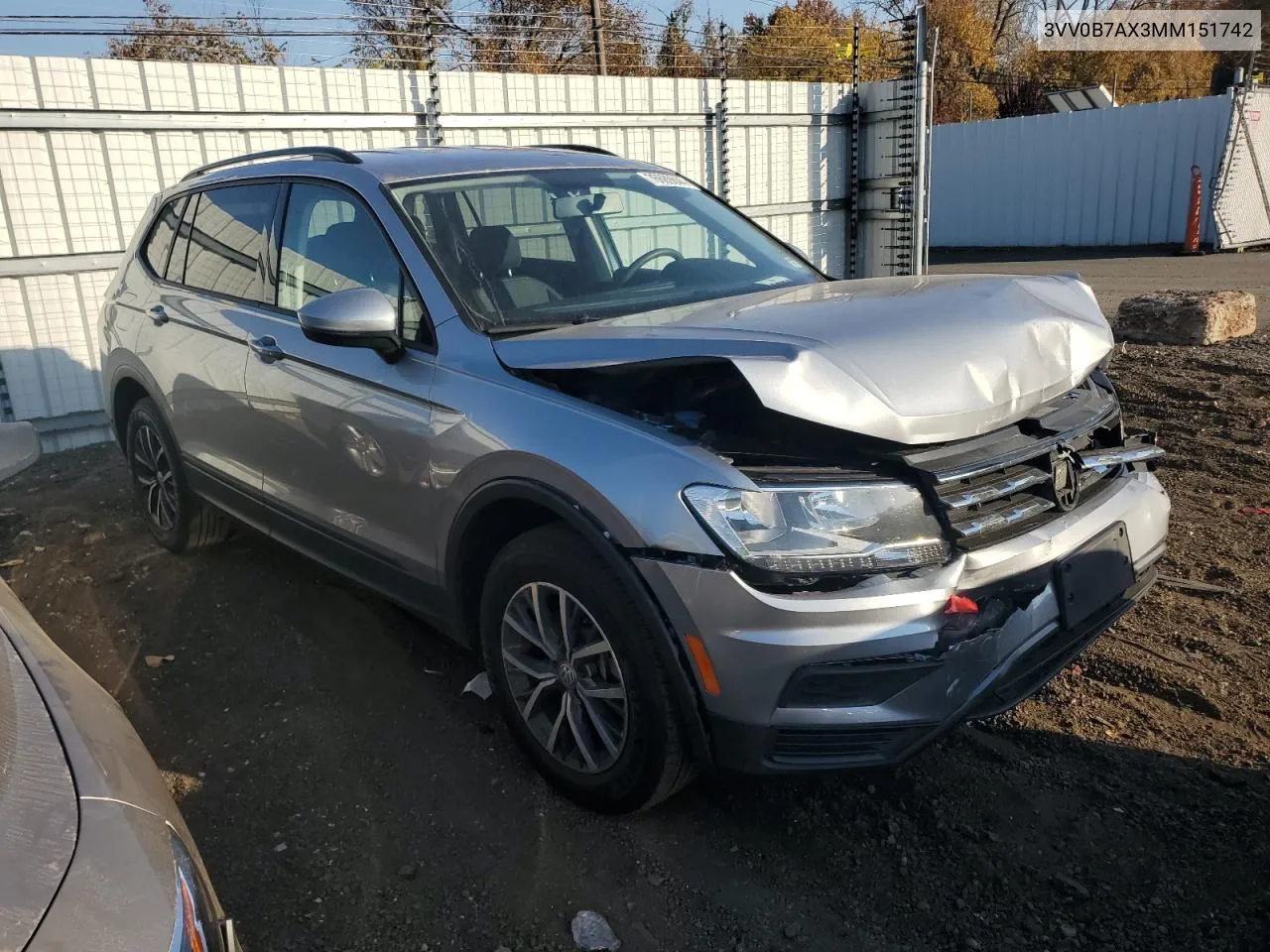 2021 Volkswagen Tiguan S VIN: 3VV0B7AX3MM151742 Lot: 76689844