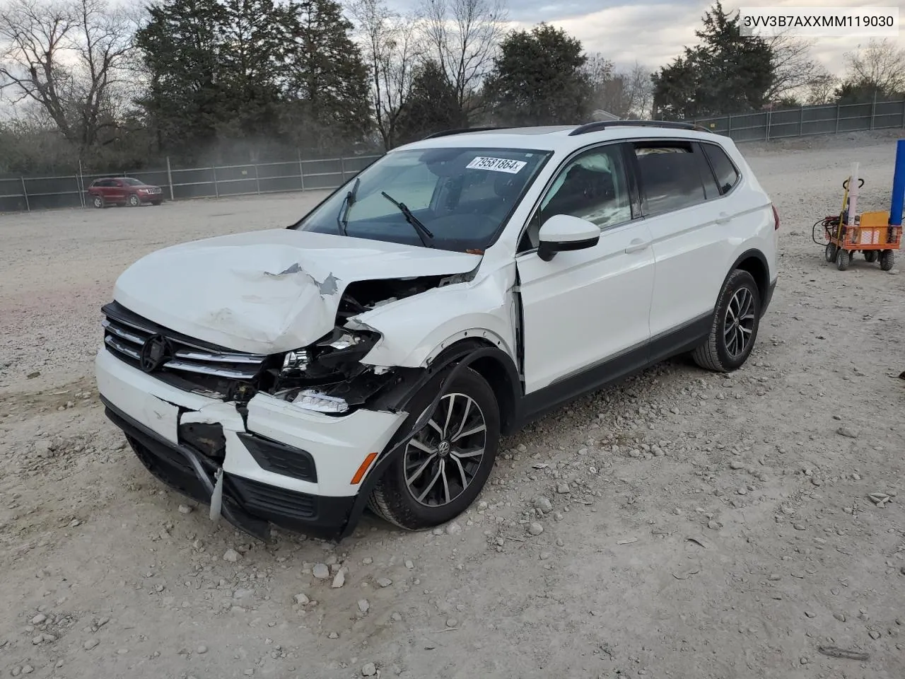 2021 Volkswagen Tiguan Se VIN: 3VV3B7AXXMM119030 Lot: 79581864