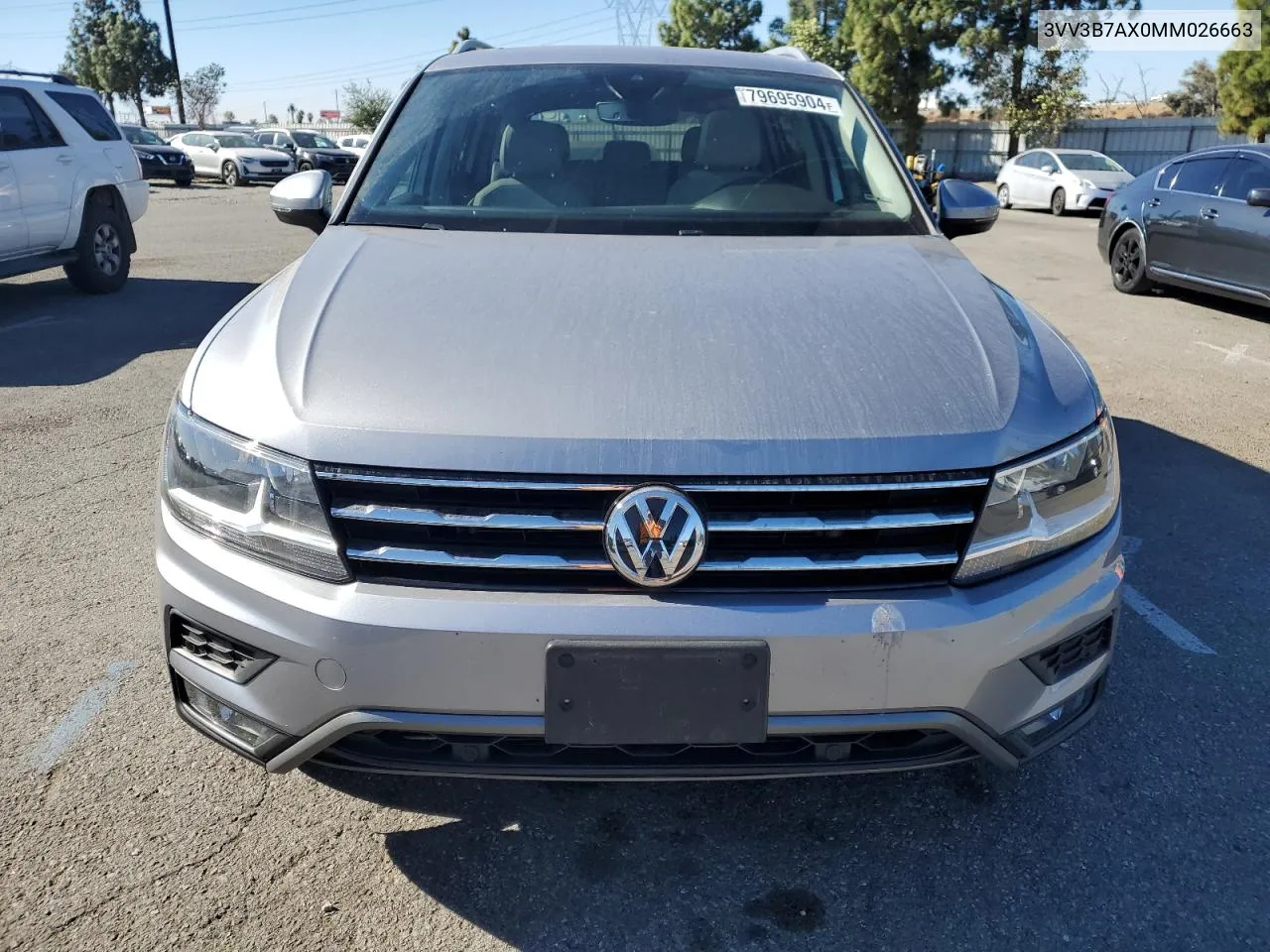 2021 Volkswagen Tiguan Se VIN: 3VV3B7AX0MM026663 Lot: 79695904