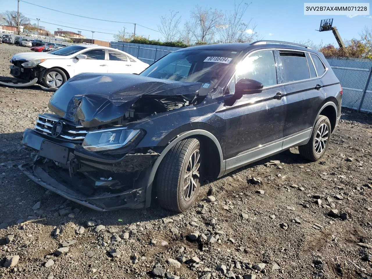 2021 Volkswagen Tiguan Se VIN: 3VV2B7AX4MM071228 Lot: 80188494