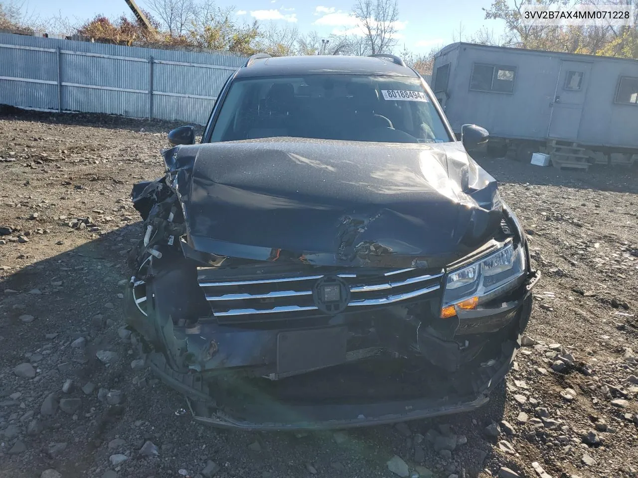 2021 Volkswagen Tiguan Se VIN: 3VV2B7AX4MM071228 Lot: 80188494