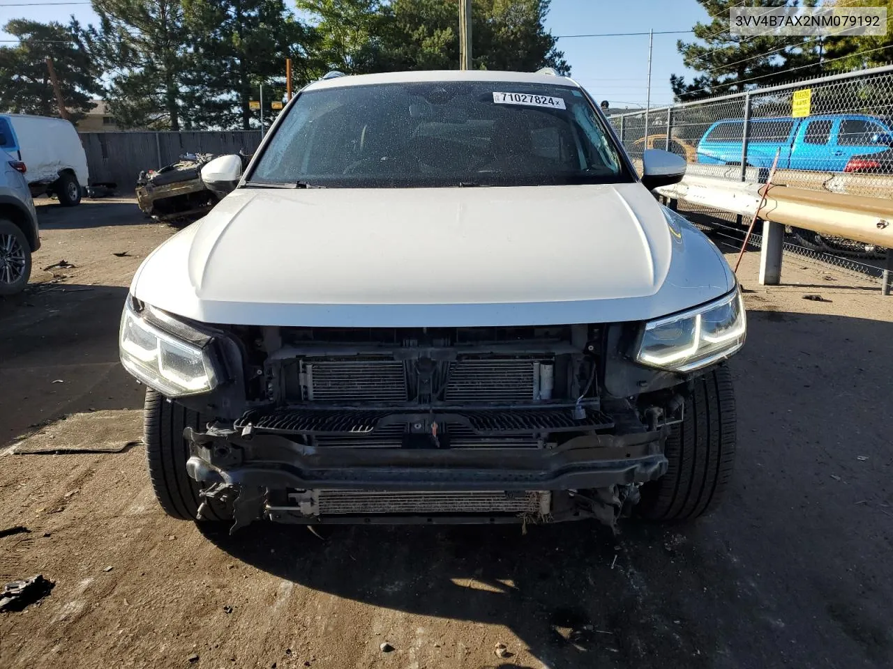 2022 Volkswagen Tiguan Sel R-Line VIN: 3VV4B7AX2NM079192 Lot: 71027824