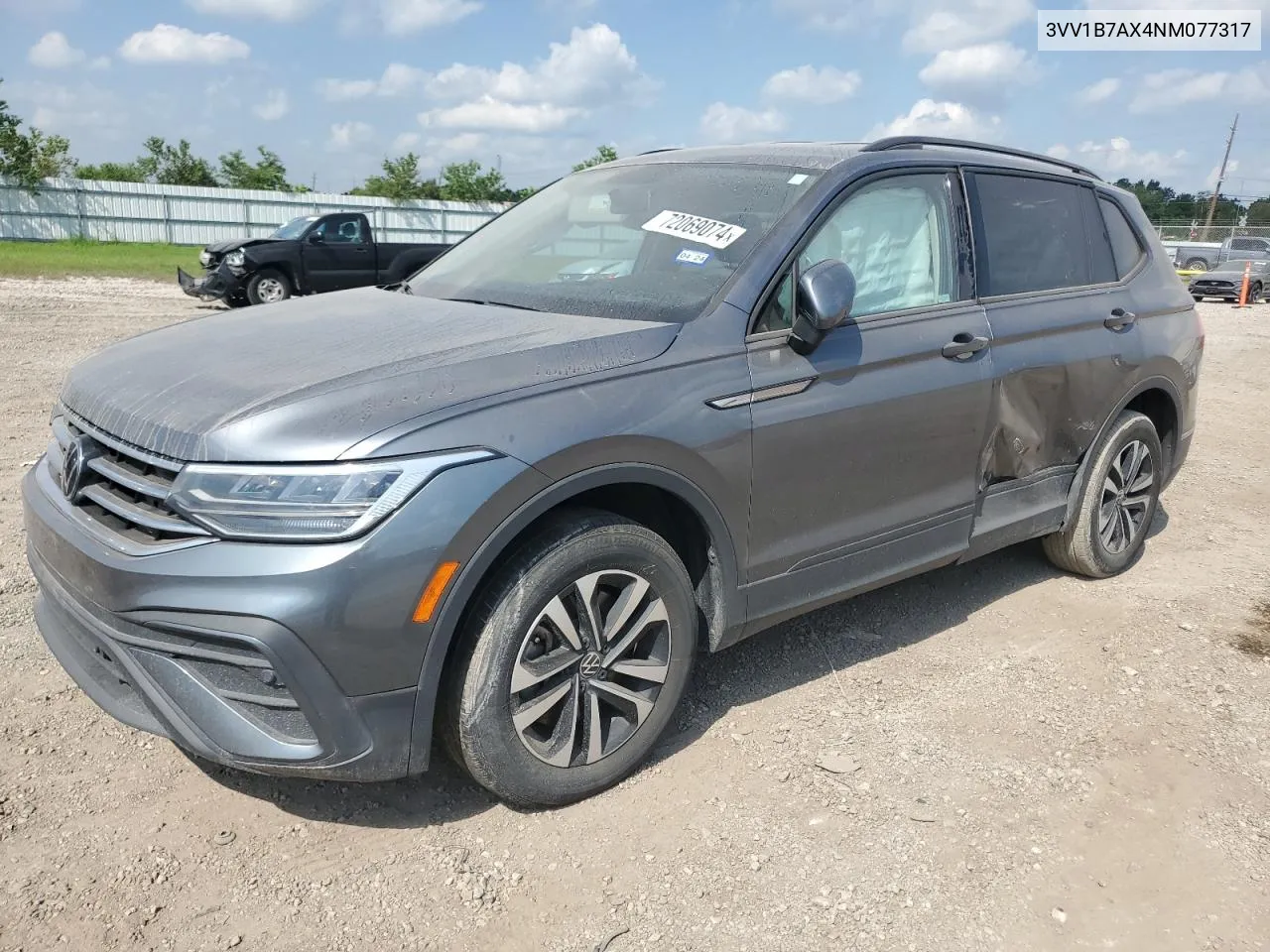 2022 Volkswagen Tiguan S VIN: 3VV1B7AX4NM077317 Lot: 72069074