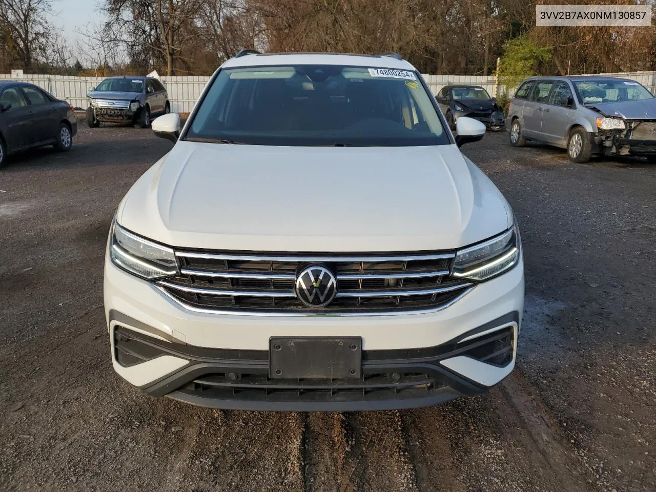 2022 Volkswagen Tiguan Se VIN: 3VV2B7AX0NM130857 Lot: 74800254