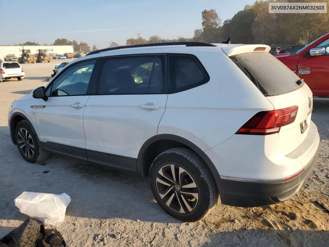 2022 Volkswagen Tiguan S VIN: 3VV0B7AX2NM032503 Lot: 77994474