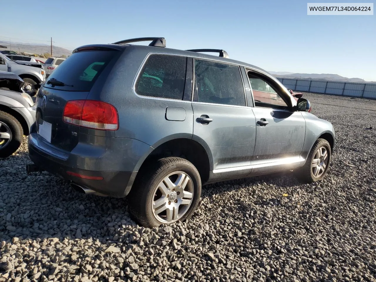 2004 Volkswagen Touareg 4.2 VIN: WVGEM77L34D064224 Lot: 73101054