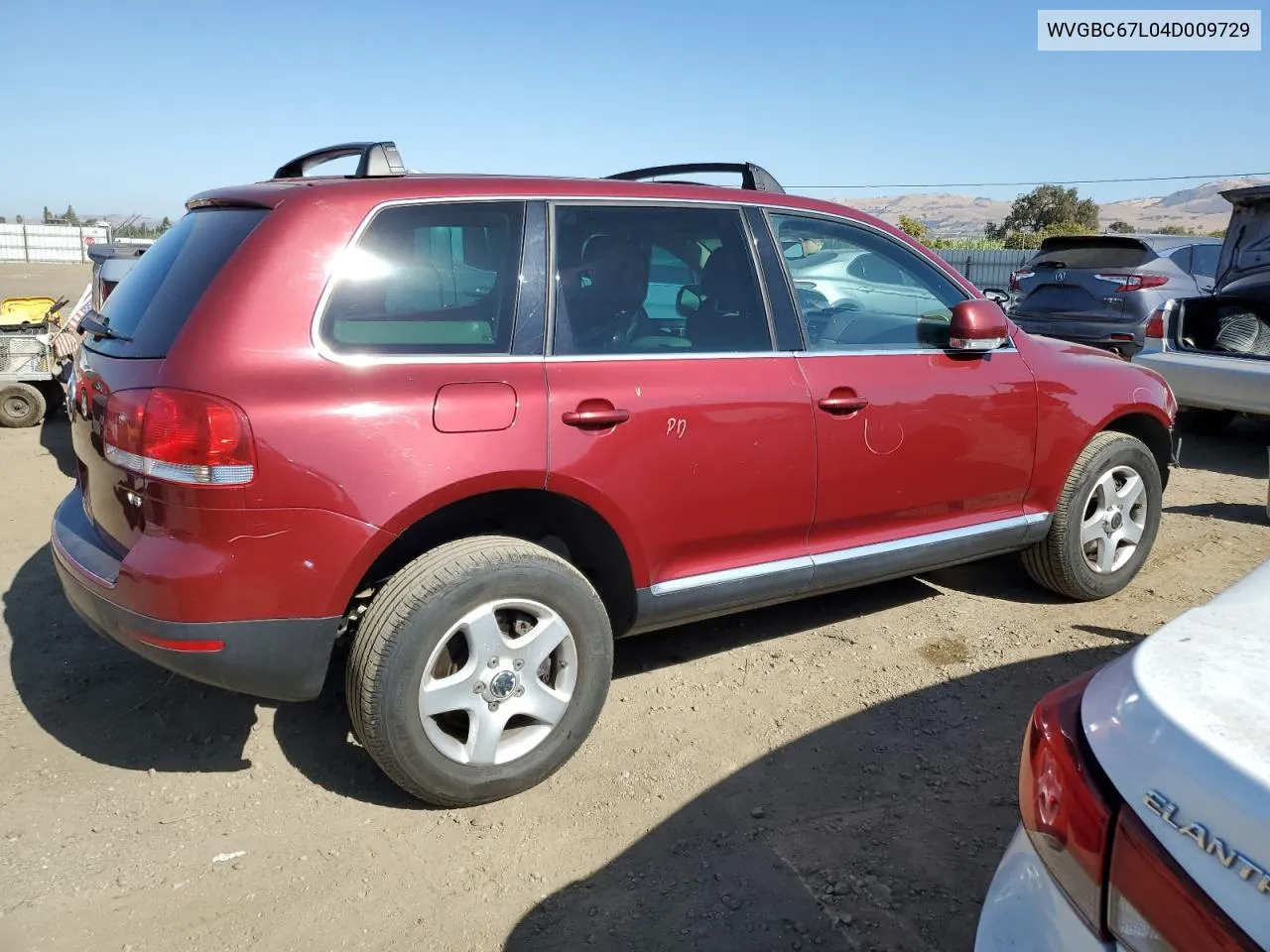 2004 Volkswagen Touareg 3.2 VIN: WVGBC67L04D009729 Lot: 74939394