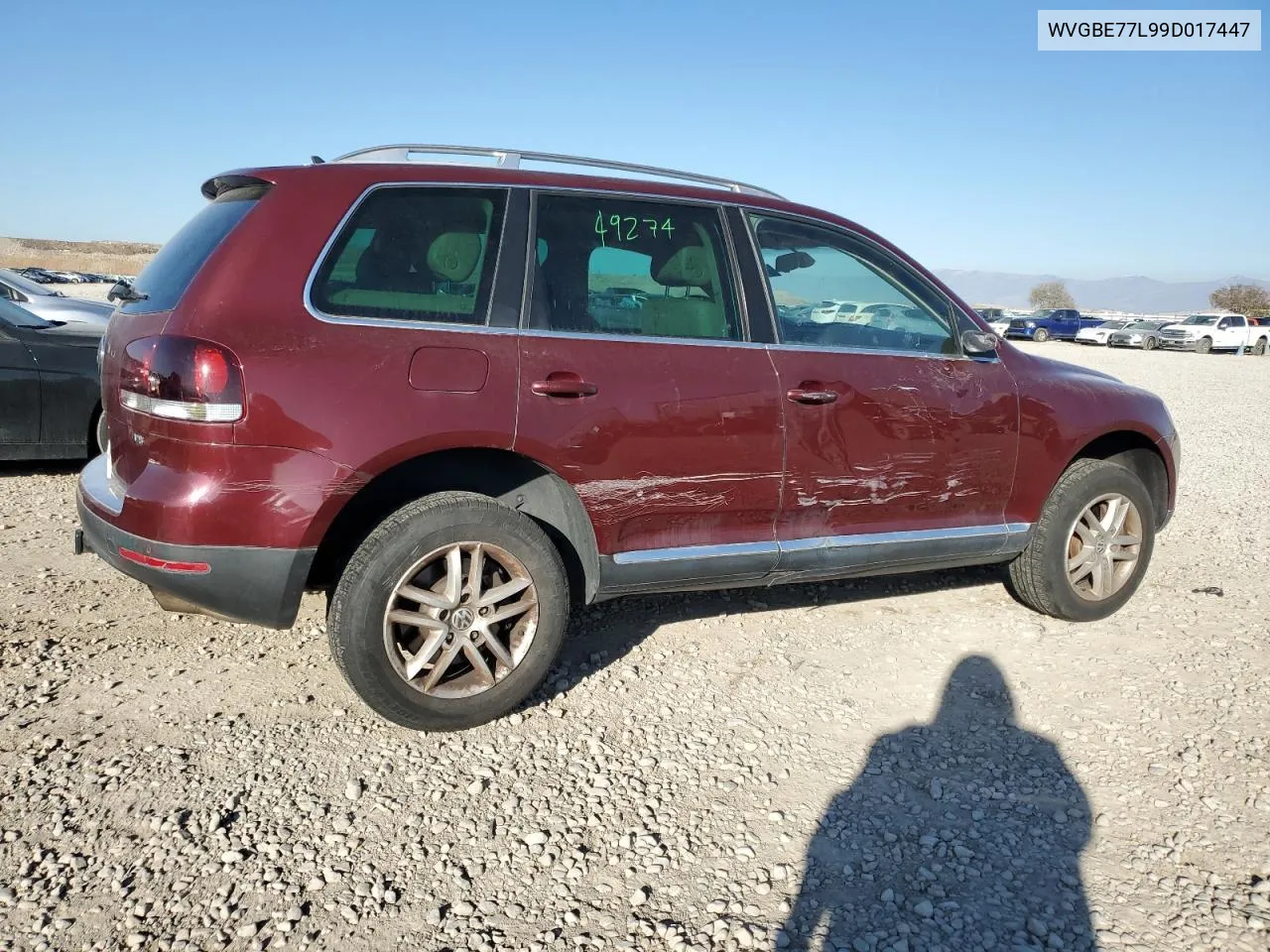 2009 Volkswagen Touareg 2 V6 VIN: WVGBE77L99D017447 Lot: 78853034