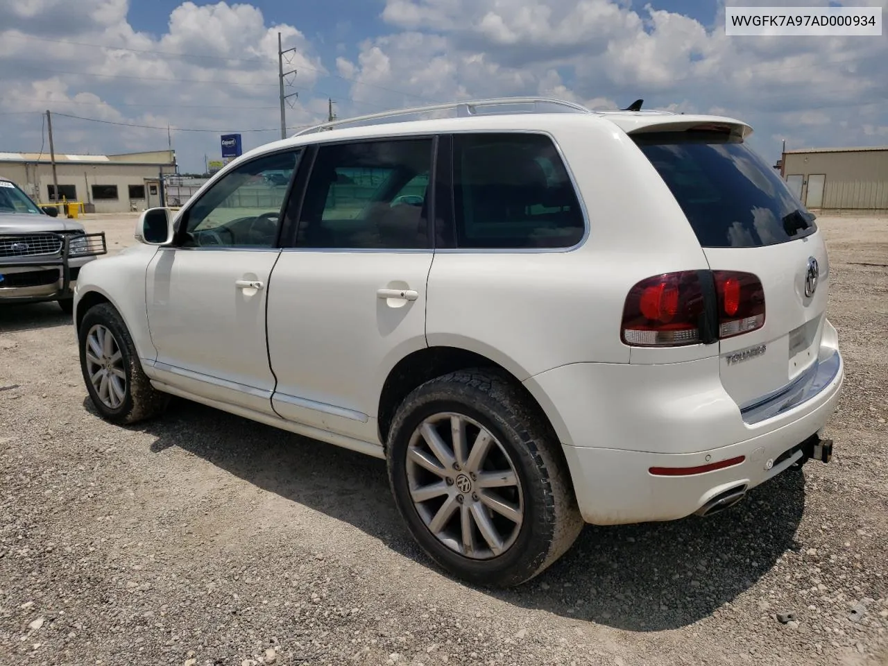 2010 Volkswagen Touareg Tdi VIN: WVGFK7A97AD000934 Lot: 58852184