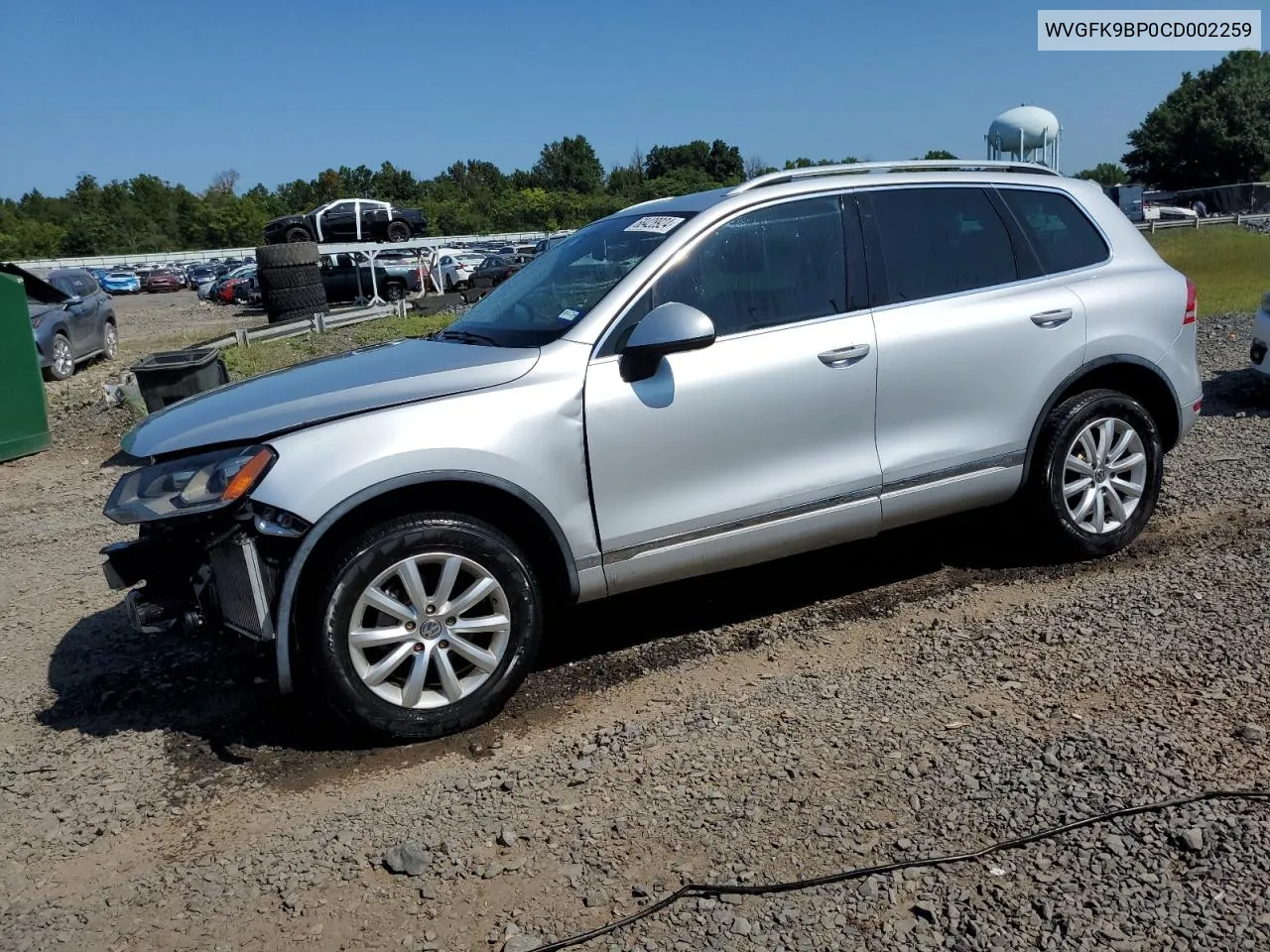 2012 Volkswagen Touareg V6 Tdi VIN: WVGFK9BP0CD002259 Lot: 68428924