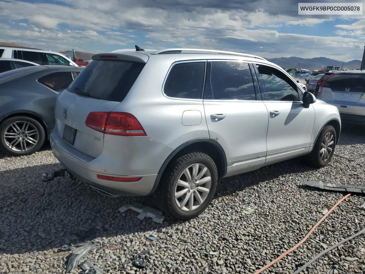 2012 Volkswagen Touareg V6 Tdi VIN: WVGFK9BP0CD005078 Lot: 68819384