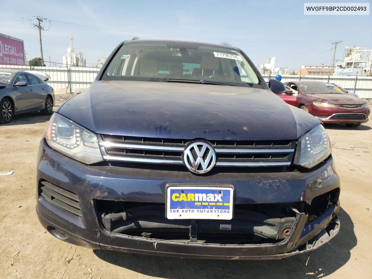 2012 Volkswagen Touareg V6 VIN: WVGFF9BP2CD002493 Lot: 71796754