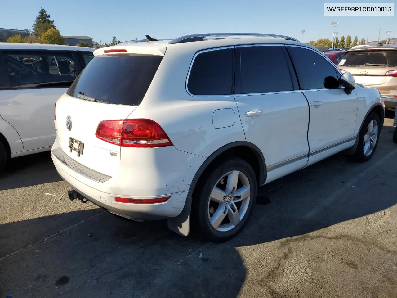 2012 Volkswagen Touareg V6 VIN: WVGEF9BP1CD010015 Lot: 72646154