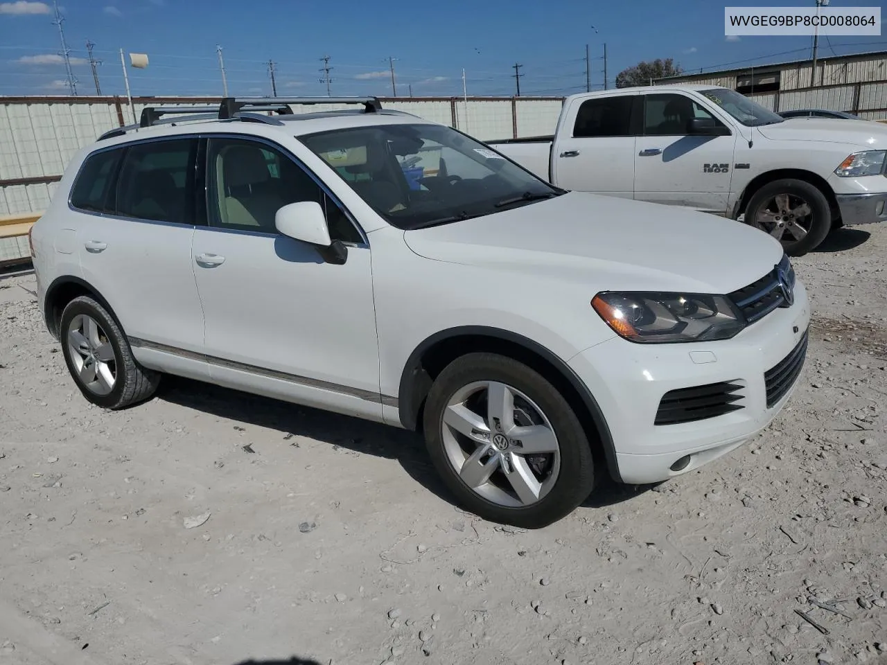 2012 Volkswagen Touareg Hybrid VIN: WVGEG9BP8CD008064 Lot: 77874234