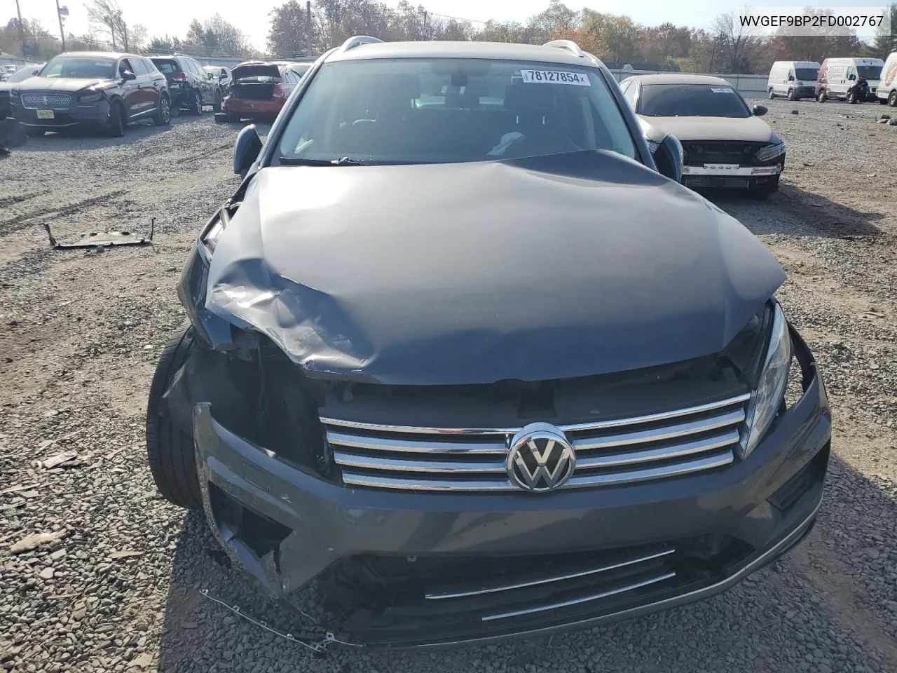 2015 Volkswagen Touareg V6 VIN: WVGEF9BP2FD002767 Lot: 78127854