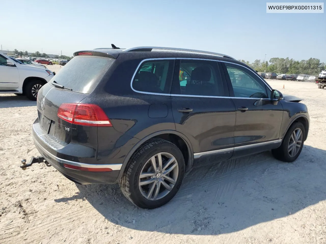 2016 Volkswagen Touareg Sport VIN: WVGEF9BPXGD011315 Lot: 73787484