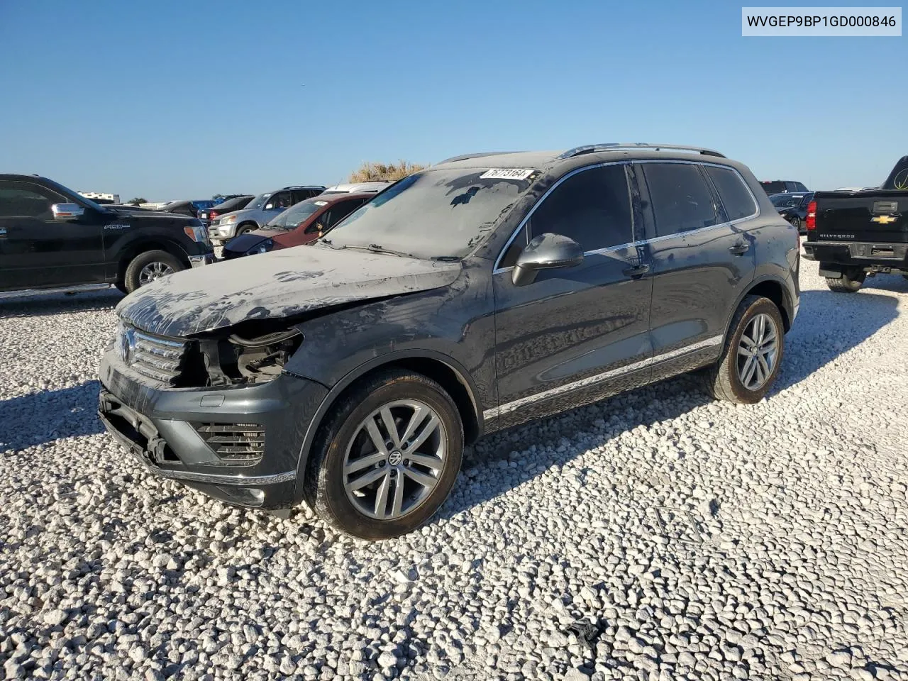 2016 Volkswagen Touareg Tdi VIN: WVGEP9BP1GD000846 Lot: 76773164