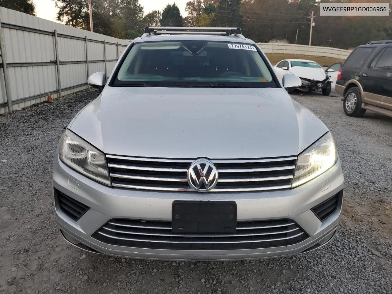 2016 Volkswagen Touareg Sport VIN: WVGEF9BP1GD006956 Lot: 77974124