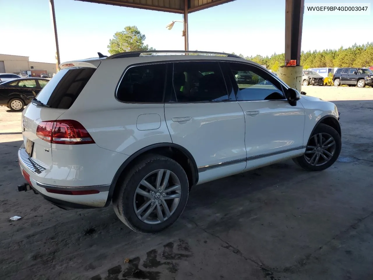 2016 Volkswagen Touareg Sport VIN: WVGEF9BP4GD003047 Lot: 80045134