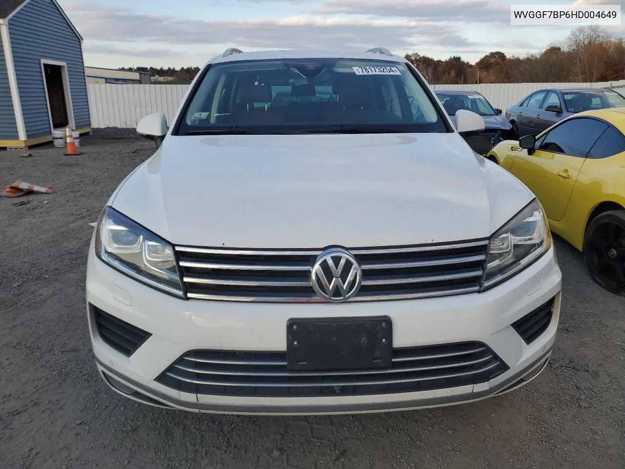 2017 Volkswagen Touareg Executive VIN: WVGGF7BP6HD004649 Lot: 78173254