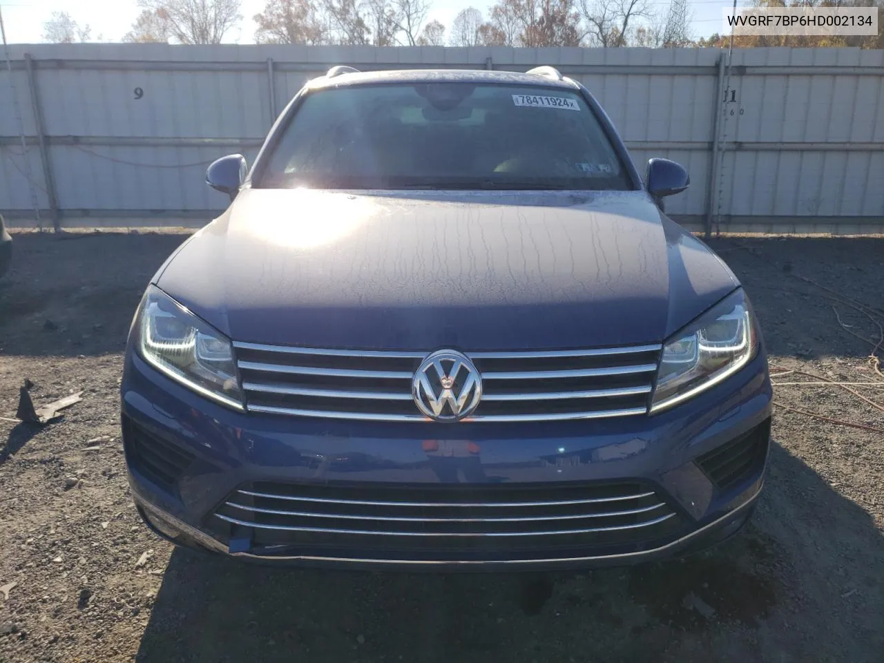 2017 Volkswagen Touareg Wolfsburg VIN: WVGRF7BP6HD002134 Lot: 78411924