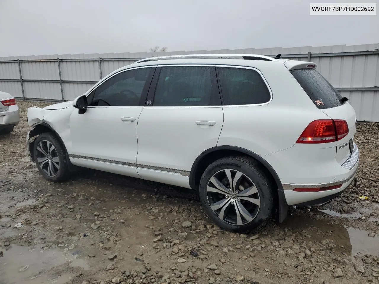 2017 Volkswagen Touareg Wolfsburg VIN: WVGRF7BP7HD002692 Lot: 80347974