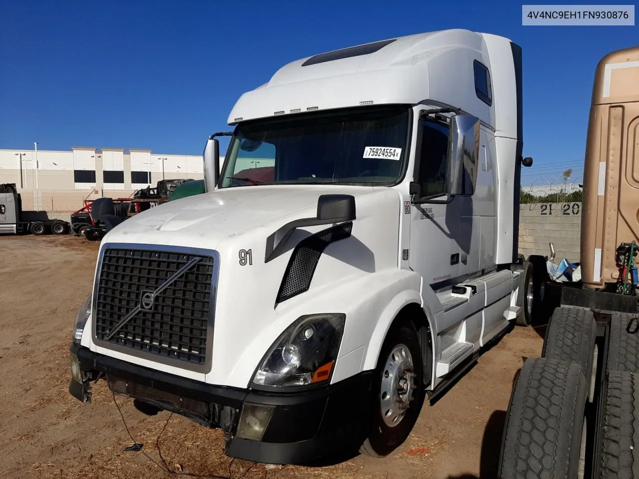 2015 Volvo Vn Vnl VIN: 4V4NC9EH1FN930876 Lot: 75924554