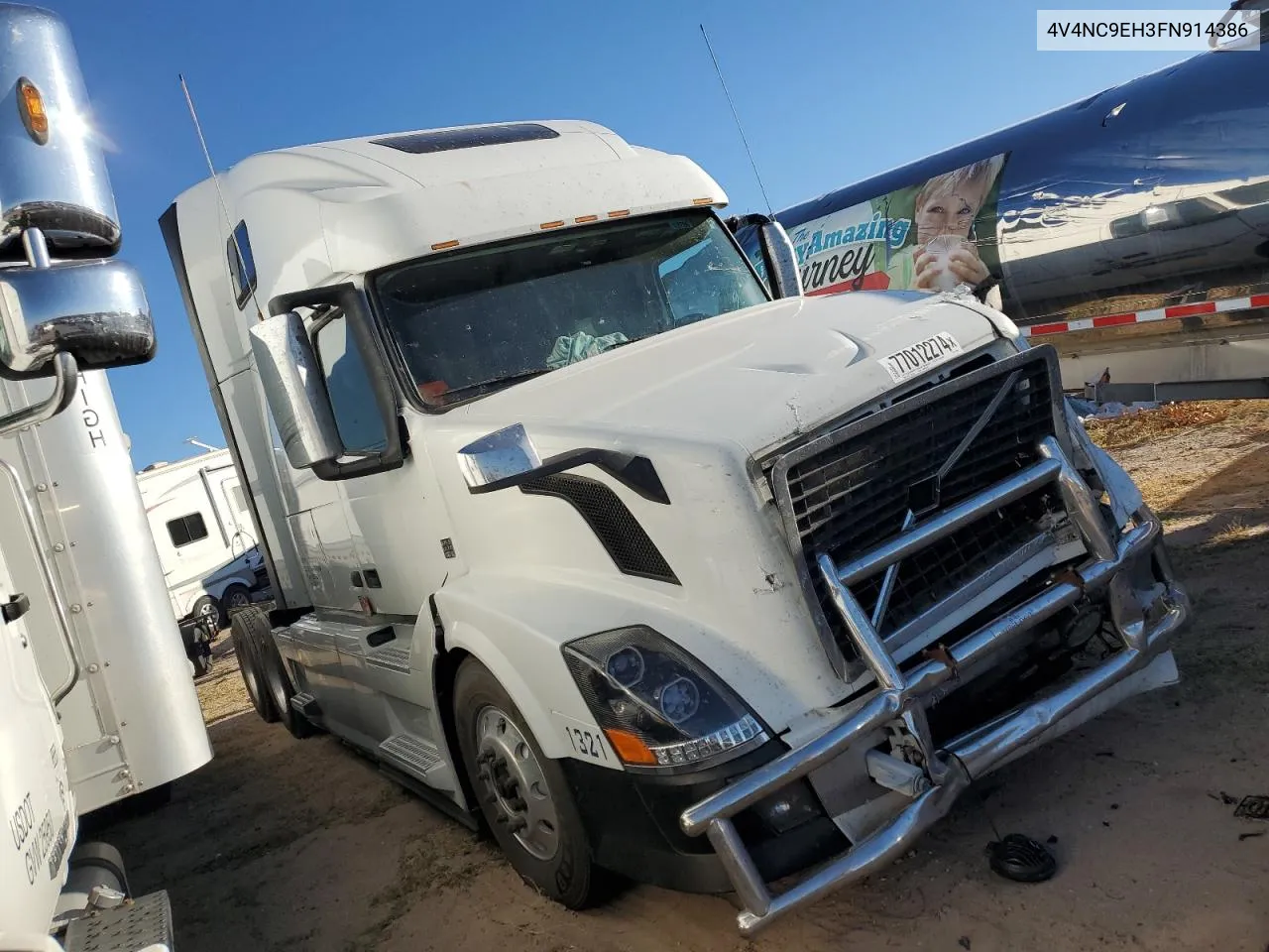 2015 Volvo Vn Vnl VIN: 4V4NC9EH3FN914386 Lot: 77012274