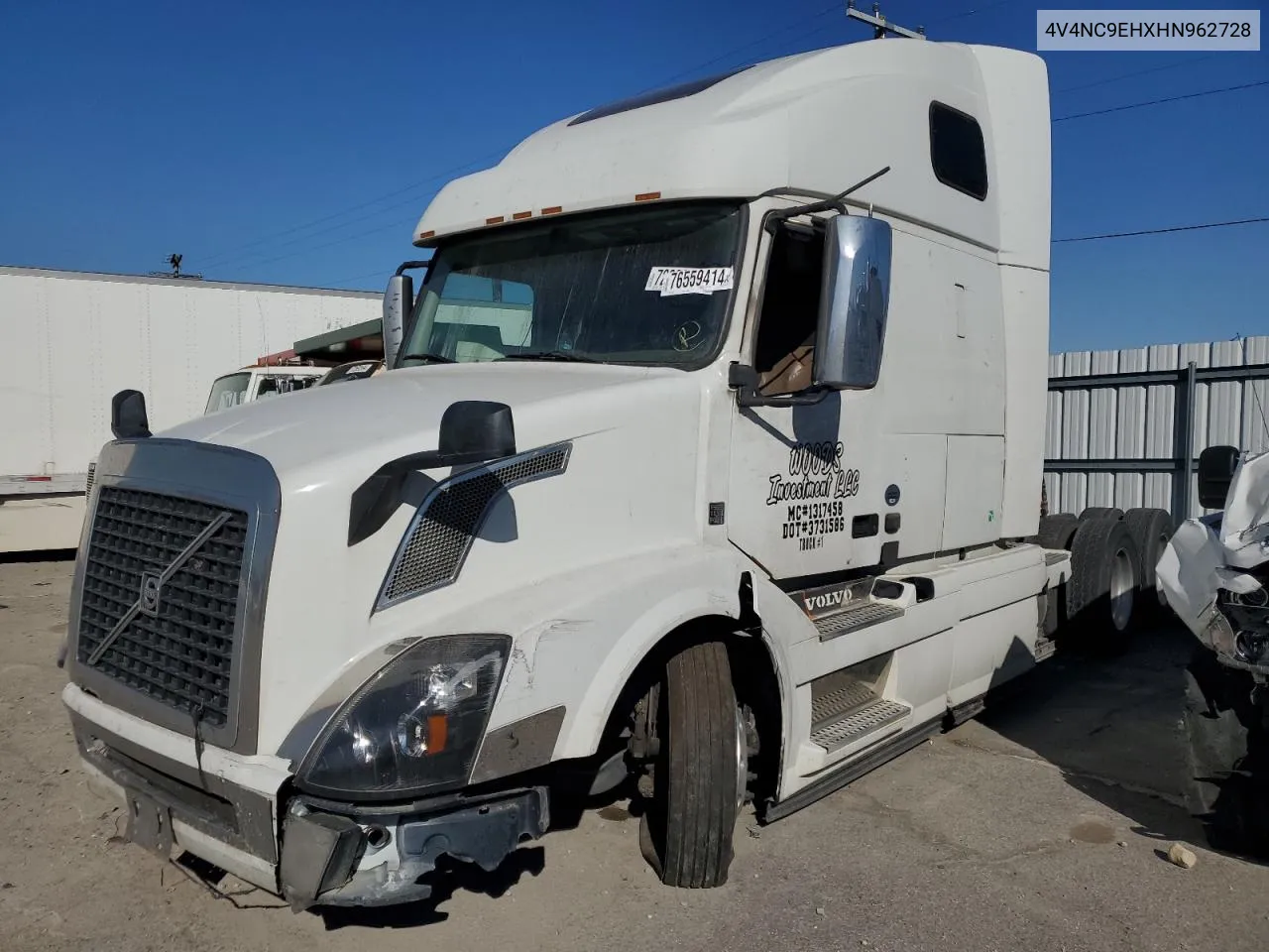 2017 Volvo Vn Vnl VIN: 4V4NC9EHXHN962728 Lot: 76559414