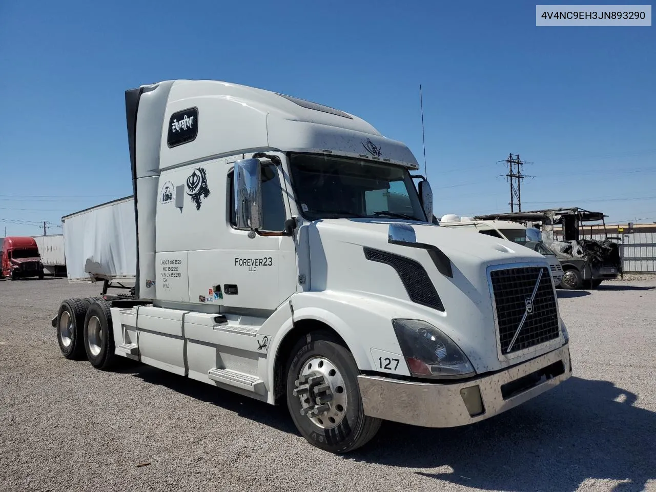 2018 Volvo Vn Vnl VIN: 4V4NC9EH3JN893290 Lot: 73380554