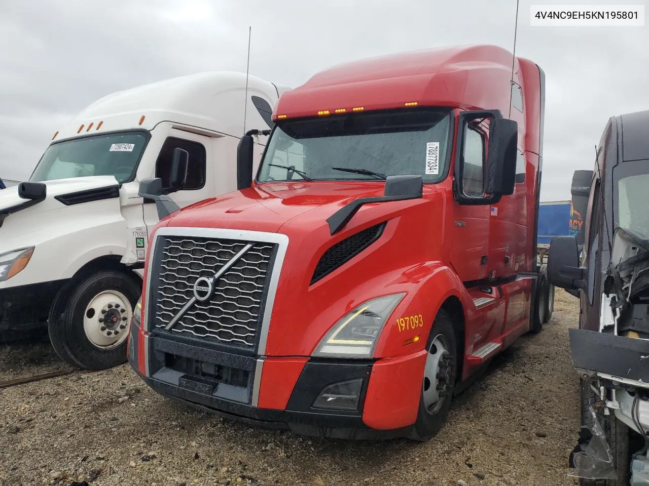 2019 Volvo Vn Vnl VIN: 4V4NC9EH5KN195801 Lot: 78877334