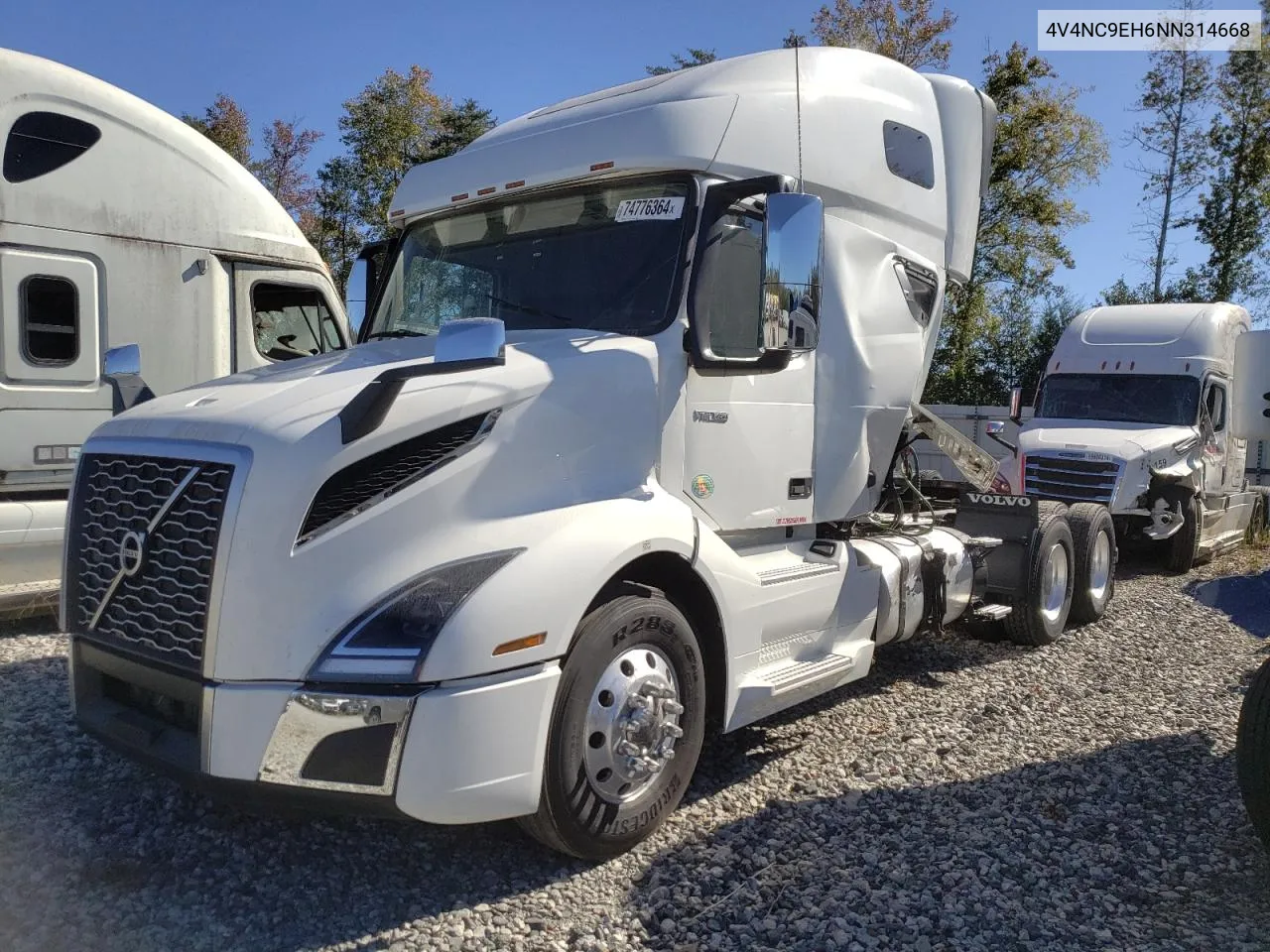 2022 Volvo Vn Vnl VIN: 4V4NC9EH6NN314668 Lot: 74776364