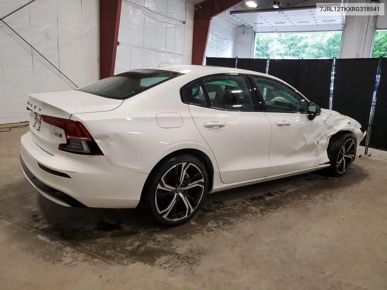 2024 Volvo S60 Core VIN: 7JRL12TKXRG318541 Lot: 60293984